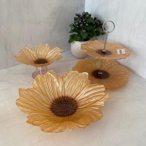 [16499-6500 - 16501A - 16497] PACK LILITH - Presentoir A Gateau Peach 21Cm - Centre De Table Peach - Bol Peach 30Cm