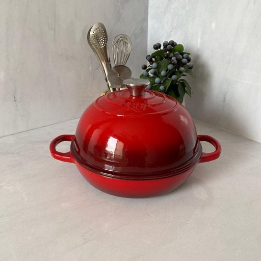 [8865-6] TAJINE EN FONT COULEUR ROUGE