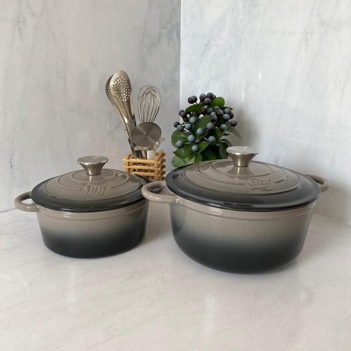 [8862-7] MARMITE 2 PCS EN FONT GRIS