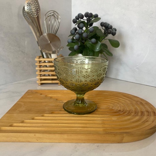[GR346] Flower Pattern Coupe A Glace Verte