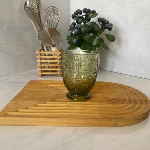 [GR345] Flower Pattern Verre Bas Vert