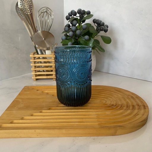[GR123-B] Sunflower Verre Haut Bleu